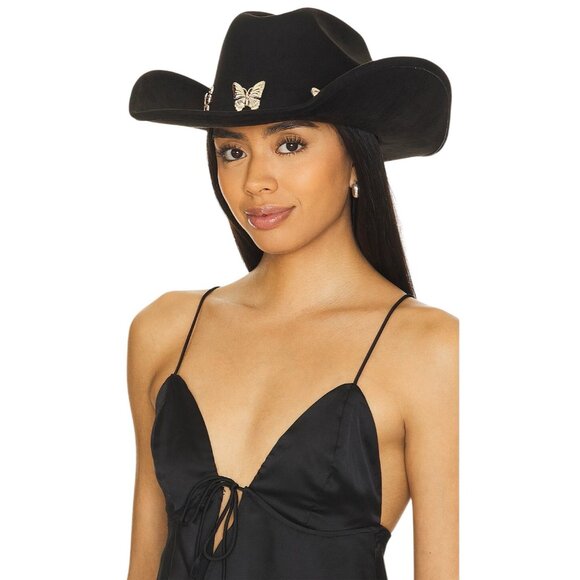 8 Other Reasons Butteryfly Cowboy Hat in Black One Size New Womens Western main image 7